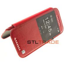 M8 One 2 HTC Футляр-книга боковой Hoco Crystal Leather red