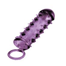 NMC Закрытая фиолетовая насадка с пупырышками SAMURAI PENIS SLEEVE PURPLE - 14,5 см. (фиолетовый)