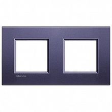 Рамка 2 поста LIVING LIGHT, горизонтальная, синий шелк |  код. LNA4802M2CB |  Bticino