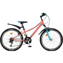 24" NOVATRACK Valiant 2018 (18ск, стал, аморт, вилка, Vbr, TS38 TS-30)(24SH18V.VALIANT.12CRL8, рама 12", коралловый, 124593)