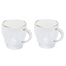 Набор кружек из двойного стекла с блюдцем  2x0,3л Thermos Double-wall Glass Mug With Dish