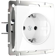 Werkel Розетка Werkel с заземлением и шторками белая WL01-SKGS-01-IP44 4690389047145 ID - 236912