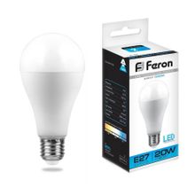 Feron Лампа светодиодная Feron E27 20W 6400K Шар Матовая LB-98 25789 ID - 235019