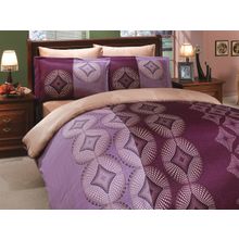 Комплект постельного белья семейное сатин "GRIS", фиолетовый, 100% Хлопок