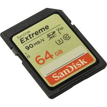 Карта памяти   SanDisk Extreme   SDSDXVE-064G-GNCIN   SDXC Memory Card  64Gb UHS-I U3