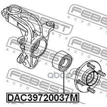 Подшипник Ступицы Колеса | Перед Прав Лев | Mazda 2 De 2007-2014 39*72*37 Мм Febest арт. DAC39720037M