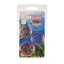 Набор из трех розовых колец разного размера Island Rings Розовый