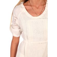 Платье льняное женское - Венеция с вышивкой | белое