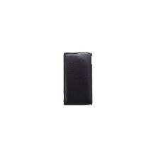 чехол-флип Clever Case Leather Shell для Sony ST23i Xperia miro, тисненая кожа, black