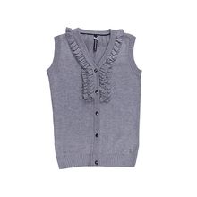Luminoso жилет для девочки серый меланж с пуговицами