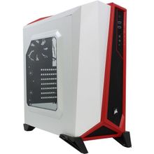 Корпус  Miditower Corsair   CC-9011083-WW   Carbide Series SPEC-ALPHA White Red ATX без  БП  с  окном