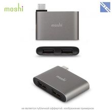 Переходник Moshi USB-C to Dual USB-A Adapter серый титан  99MO084214