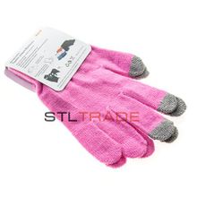 Перчатки Touchscreen New Glove темно розовые