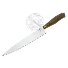 Нож Шеф (сталь Х12МФ), латунь, стаб. кар. берёза