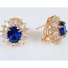 Серьги со шпинелью "Двойные цирконы"