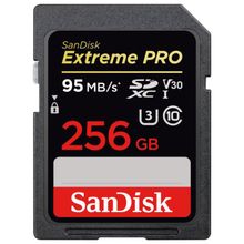 Флеш карта sd 256gb sandisk sdxc class 10 uhs-i u3 extreme pro, 95 mb s (sdsdxxg-256g-gn4in)