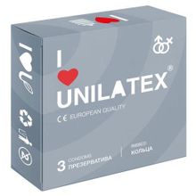 Unilatex Презервативы с рёбрами Unilatex Ribbed - 3 шт.