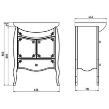 ASB-Mebel Тумба с раковиной Парма 60 белая патина золото