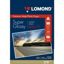 LOMOND 1106102 фотобумага суперглянцевая А6 (10 х 15 см) 270 г м2, 20 листов