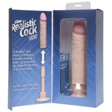 Doc Johnson Вибратор-реалистик The Realistic Cock ULTRASKYN Without Balls Vibrating 8” - 24,1 см. (телесный)