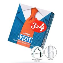 VIZIT Презервативы VIZIT Large увеличенного размера - 3 шт.