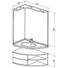 Зеркало Aquanet Корнер 80 L