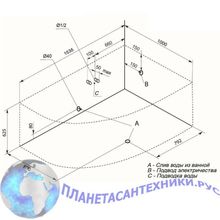 Акриловая ванна Aquanet Luna 155x100 R