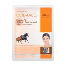 Dermal Horse Oil Collagen Essence Mask Тканевая маска для лица с коллагеном и лошадиным жиром, 23 г