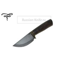 Булатный нож "074", скинер, (легированный булат), И.Пампуха, бронза