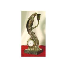 Часы "Павлин" (с подсвечником, на камне)