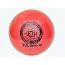 Мяч для художественной гимнастики d-15см Красный с добавлением глиттера