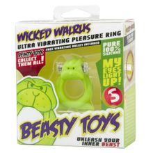 Shots Media BV Зелёная вибронасадка Beasty Toys Wicked Walrus (зеленый)