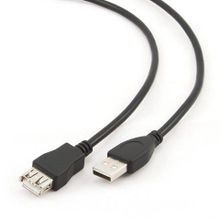 Кабель удлинитель USB 2.0 Am=>Af - 5 м, черный