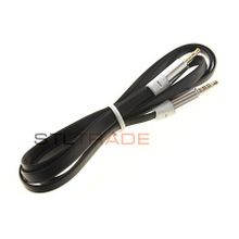AUX-кабель плоский с металлическим штекером 1 метр в тех уп, черный