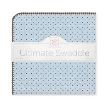 SwaddleDesigns Brown Polka Dots пастельно-голубая