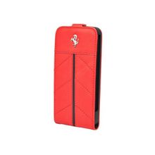 Кожаный чехол Ferrari California Flip Case Red (Красный цвет) для iPhone 5