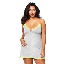 Сорочка из вискозы Plussize Flirty jersey nightie (р. 3X-4X, серый)