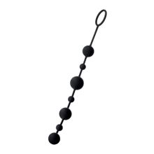 Черная анальная цепочка A-toys с шариками - 35,9 см. Черный