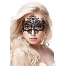 Shots Media BV Черная кружевная маска на глаза Queen Black Lace Mask