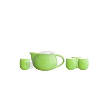 Фарфоровый чайный набор Сакура, зеленый (чайник 680 мл.+ 4 чашки 160 мл.)