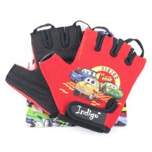 INDIGO Перчатки вело дет Машинки INDIGO 2XS SB-01-8872 Красный 00025853