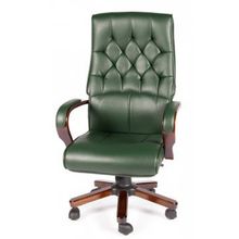 Кресло офисное Ботичелли дерево зеленая экокожа