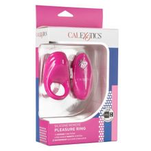 California Exotic Novelties Розовое эрекционное виброкольцо с пультом Silicone Remote Pleasure Ring (розовый)