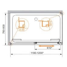 Душевой уголок Cezares Lux Soft AH1 (120х80) прозрачное стекло (хром)