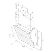 ELICA CONCETTO SPAZIALE WH F 75