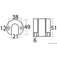 Osculati Magnesium leg anode for Bravo Blackhawk, 43.424.31