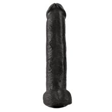 Pipedream Чёрный фаллоимитатор-гигант 15  Cock with Balls - 40,6 см. (черный)