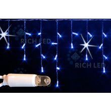 Rich LED RL-i3*0.5F-RW B Уличная светодиодная Бахрома 3x0.5 м, синий, мерцание, провод резиновый белый