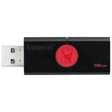 KINGSTON USB 3.1 3.0 2.0  16GB  DataTraveler  DT106 черный с красным BL1
