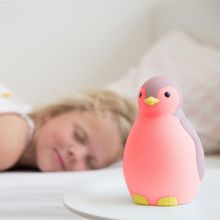 Беспроводная колонка, будильник, ночник пингвинёнок Пэм (PAM) ZAZU (розовый)